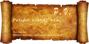 Petyko Viktória névjegykártya