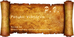 Petyko Viktória névjegykártya